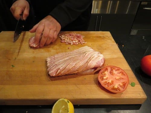 Recipes - 30 minute meals and organic recipes from Nutrafarms -ChefD Cutting Smoked Bacon Recipes - 30 minute meals and organic recipes from Nutrafarms -ChefD Cutting Smoked Bacon
